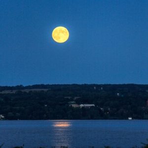 Moon over Cayuga Lake - Kate Seaman, Ithaca Realtor