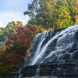 Rushing Waterfall and Changing Season - Kate Seaman, Ithaca Realtor